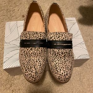 Leopard suede loafers